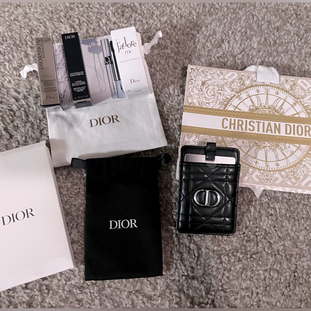 Dior Card / Mirror Holder with Travel Size Perfume and Lashes Care